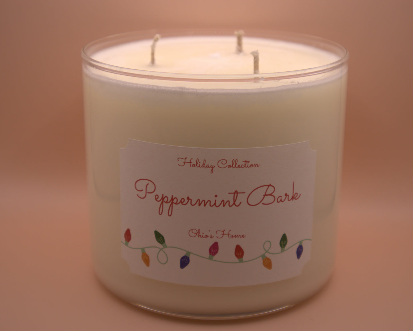 Peppermint Bark 3 Wick Candle