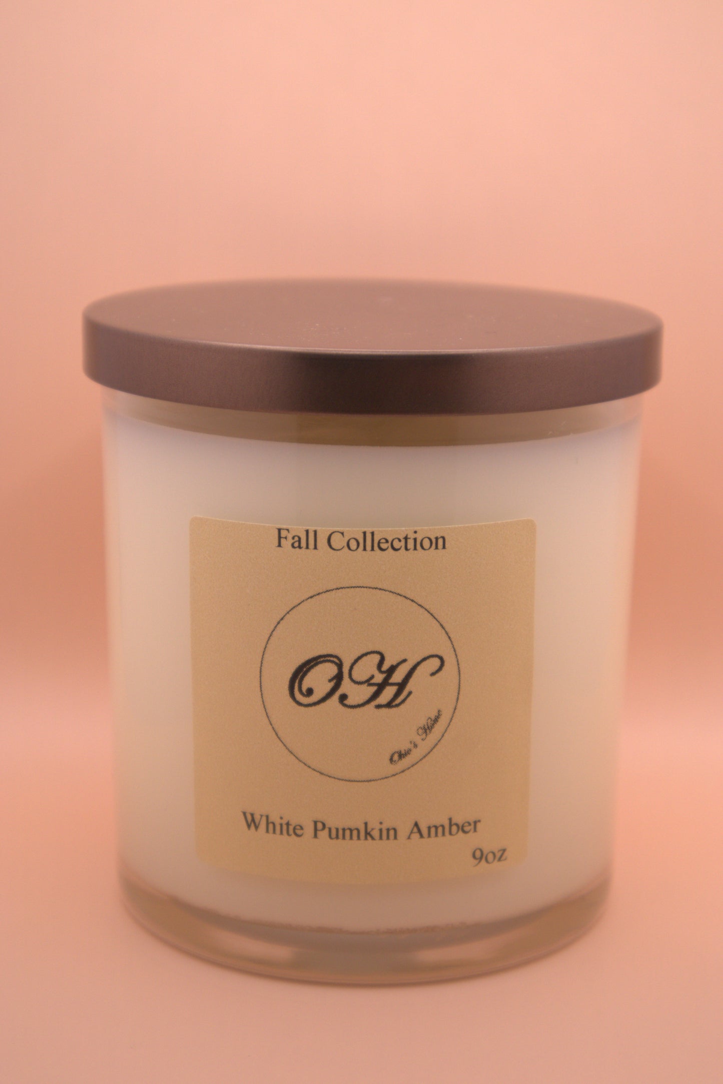 White Pumpkin Amber Single Wick Candle