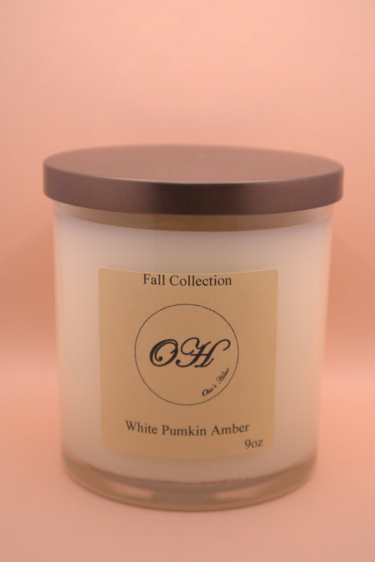 White Pumpkin Amber Single Wick Candle