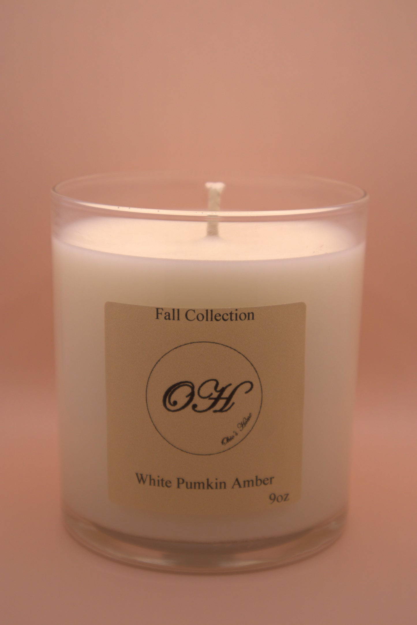 White Pumpkin Amber Single Wick Candle