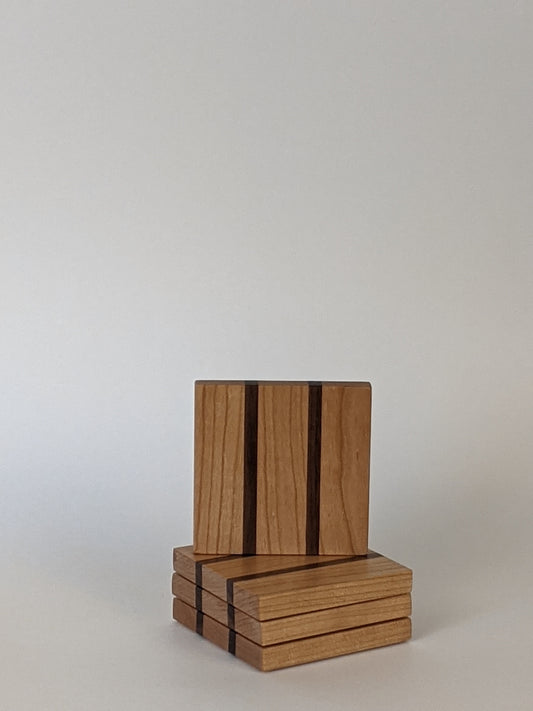 Cherry and Walnut coasters. 4 Pack