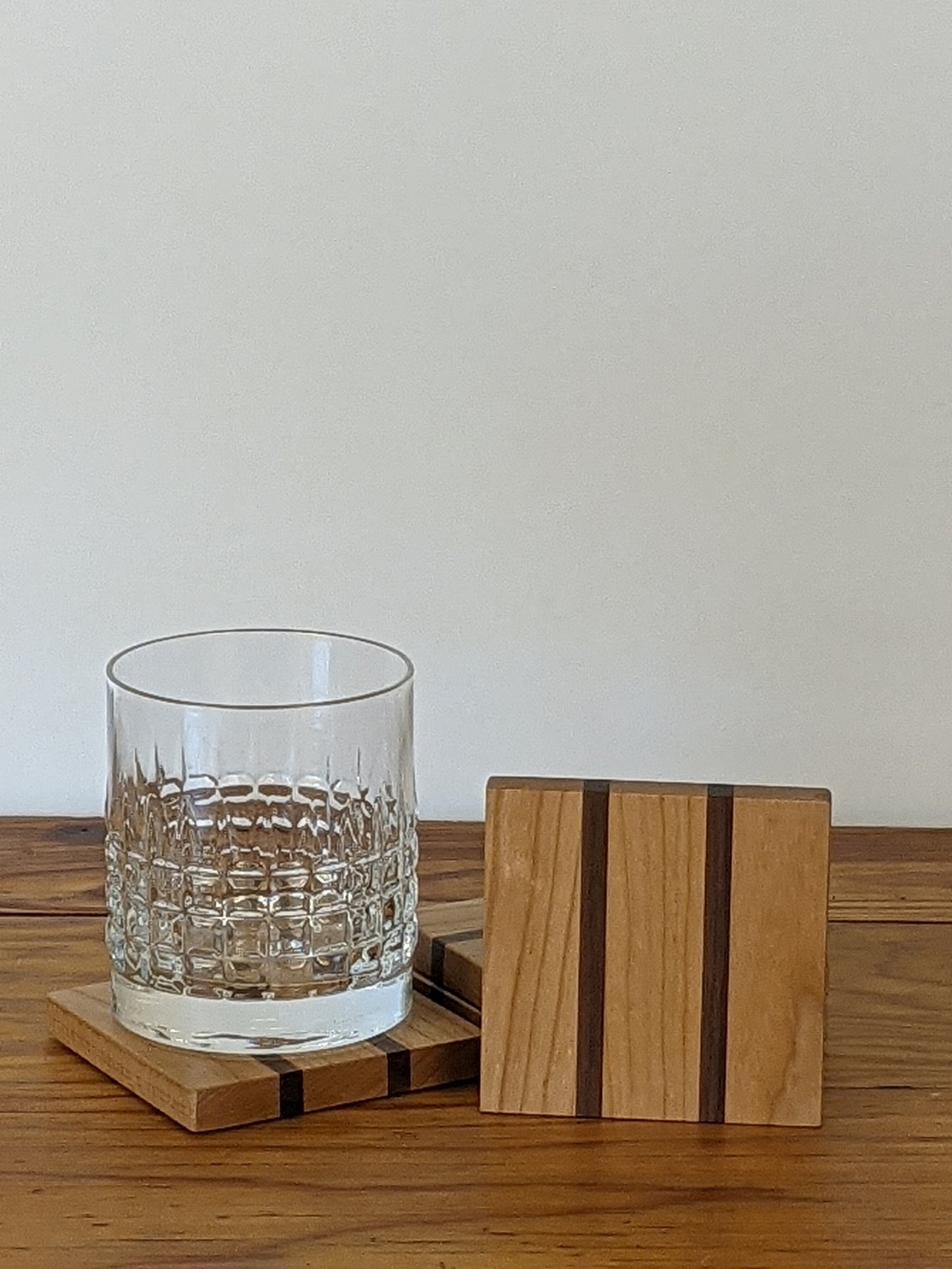 Cherry and Walnut coasters. 4 Pack